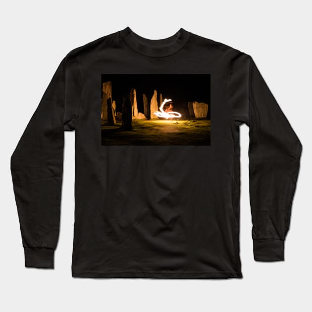 The Callanish fire dragon Long Sleeve T-Shirt by fairyfreak